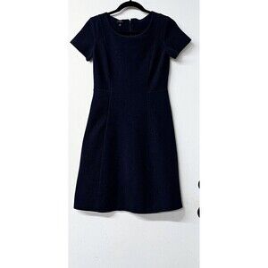 TALBOTS Navy Blue Short Sleeve Zipup Women Dress (Sp)